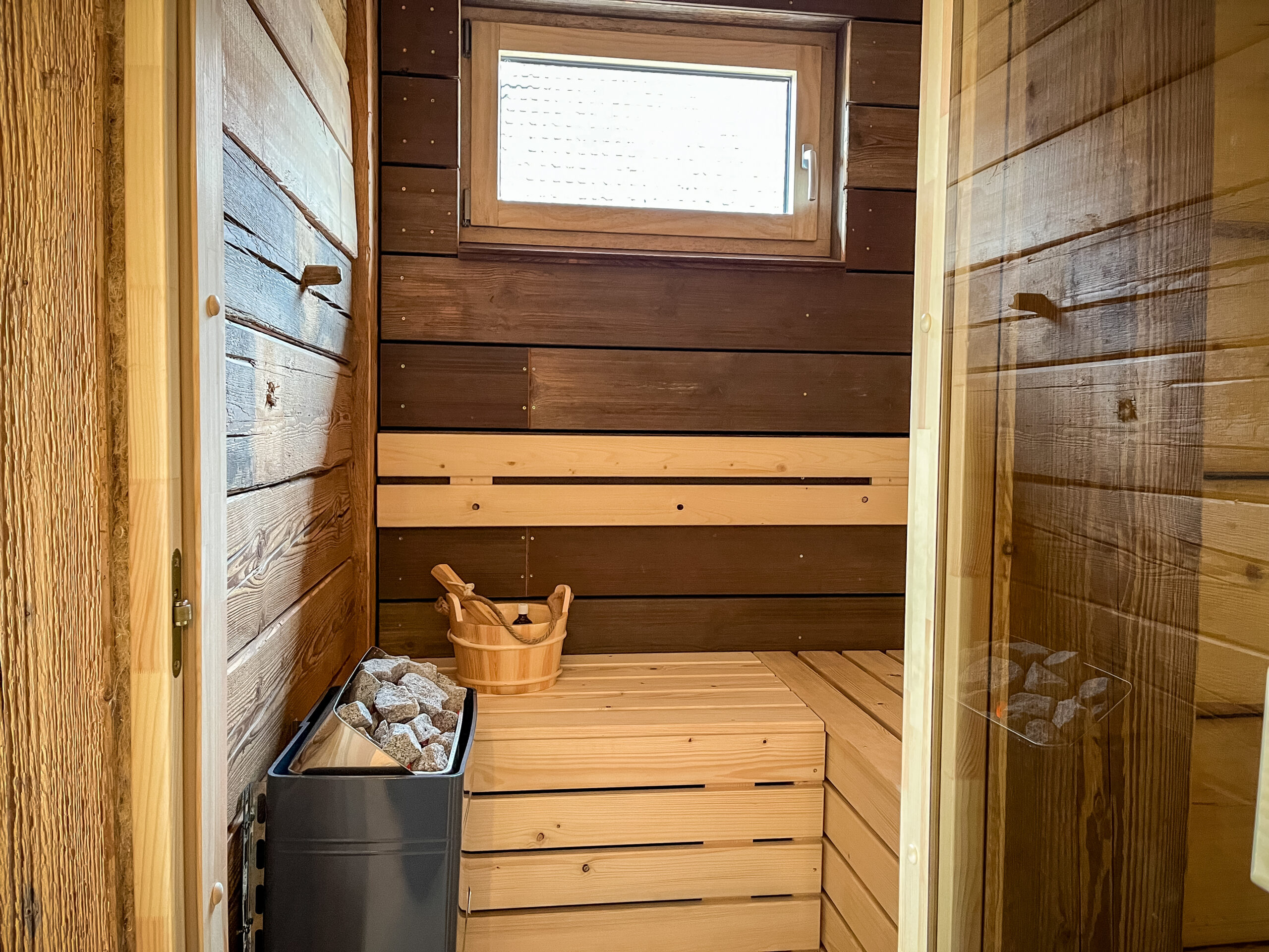 Die neue Sauna im Ferienapartment Ginkgo